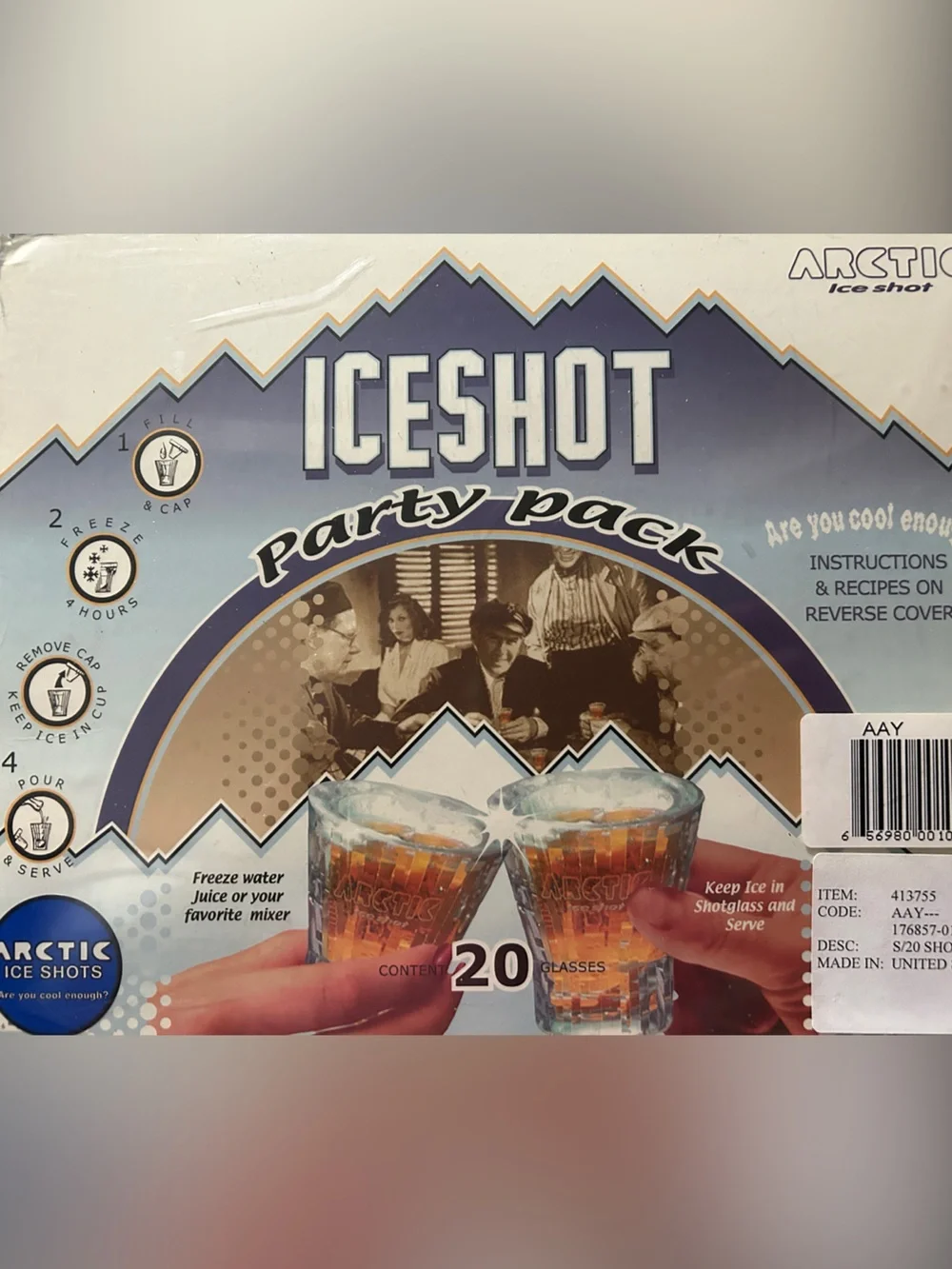 Party Pack - Blue Ice Shot Cups (20 Count)